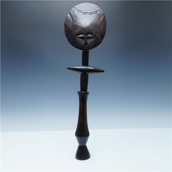 African Wooden Ashanti Akua'ba Fertility Doll