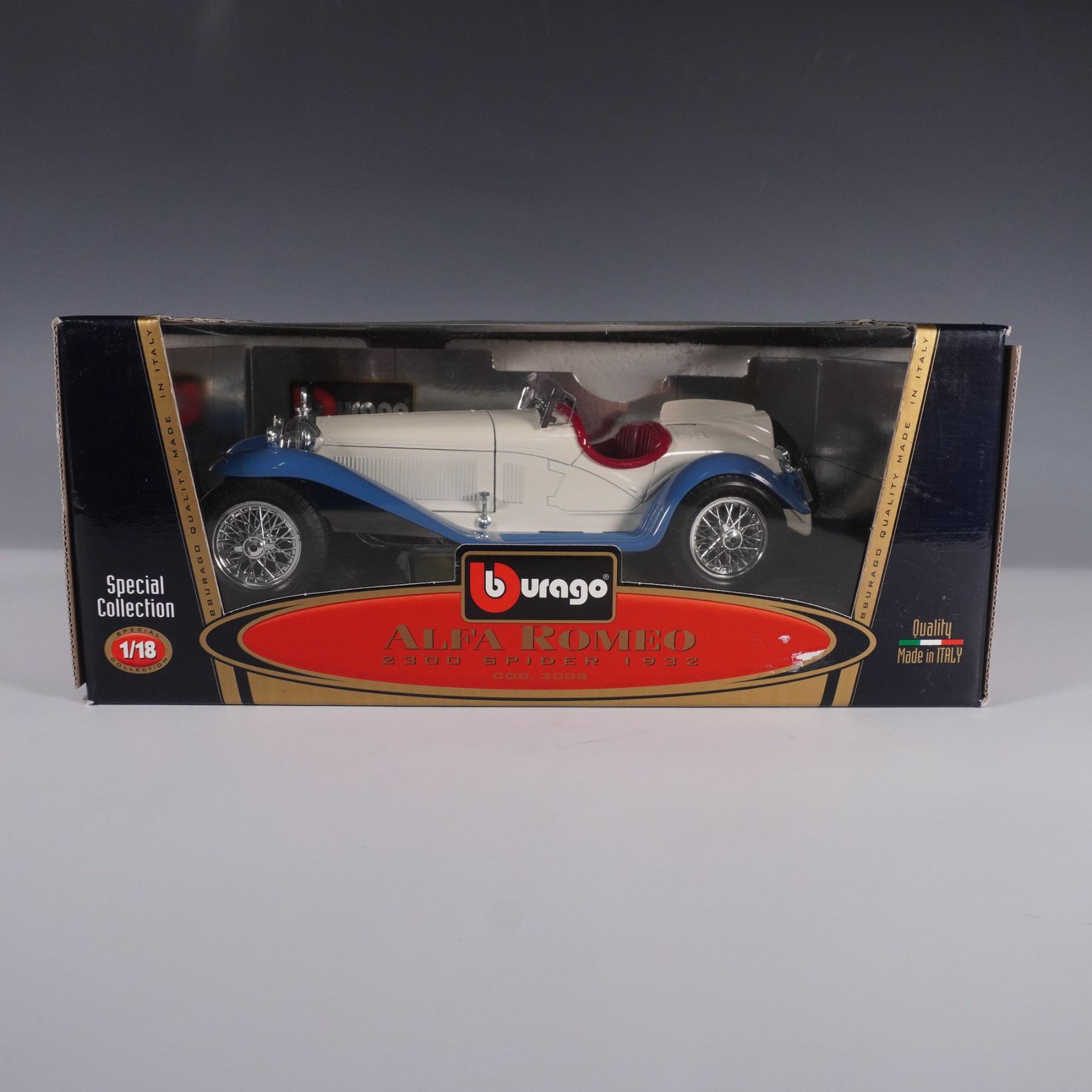 ALFA ROMEO 2300 SPIDER 1932 BURAGO N2 1/18 SANS
