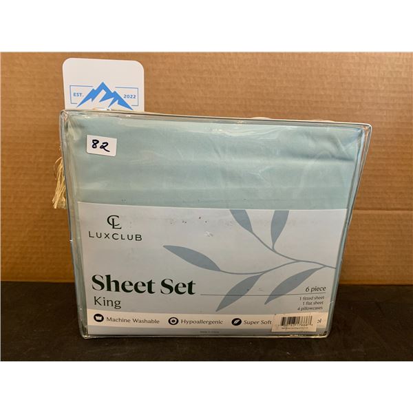 LuxClub King Size Sheet Set 6 Piece Teal Colour