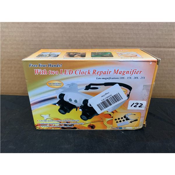 LED Clock Watch Repair Magnifiying Lens Glasses with Attachments