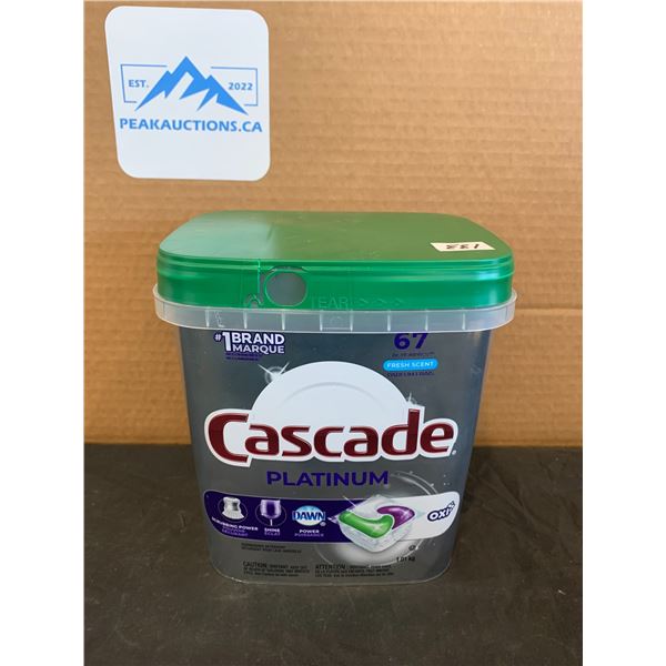 Cascade Platinum Dawn Oxi Dishwasher Pods 67 Pack Fresh Scent
