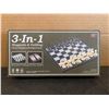 Image 1 : 3-In-1 Magnetic & Folding Chess/Checkers/Backgammon Set