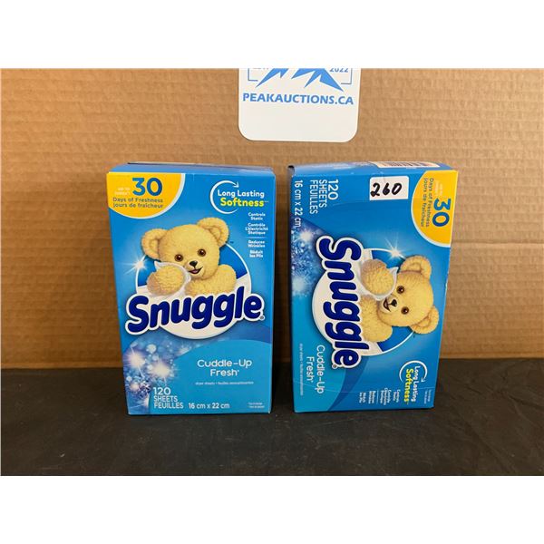 Pack Of 2 Snuggles 120 count Cuddle-Up Fresh Dryer Sheets