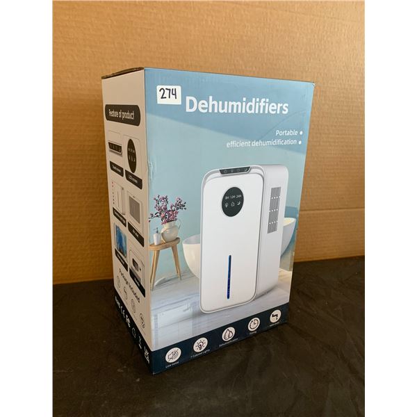 Portable White Dehumidifier With 7 Coloured Lights With Timer And Drain