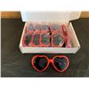 Image 1 : Pack of 12 Red Heart Shaped Sun Glasses