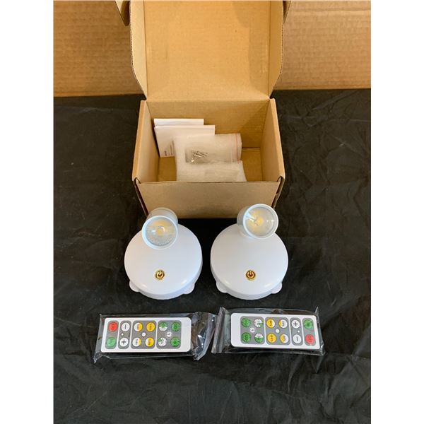 Pack Of 2 Remote Control Wireless Spotlights With Timer