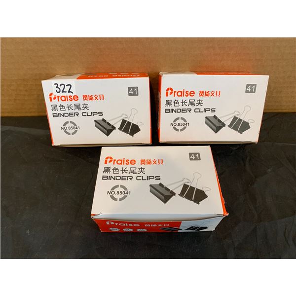 3 Packs Of Praise 12 Piece Binder Clips 41mm
