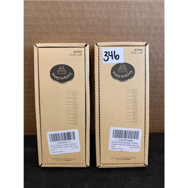 2 Pack Of 3 Inch Birthday Number Candle Cake Toppers