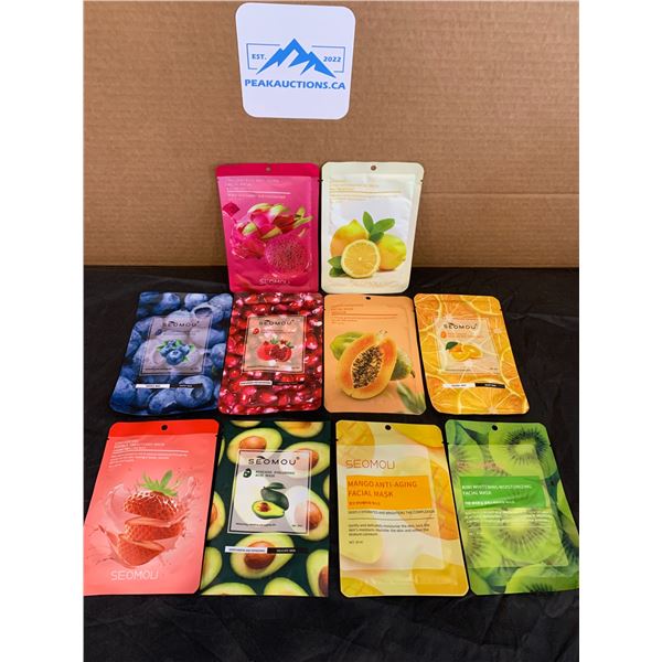 Seomou 10 Pack Fruit Facial Masks