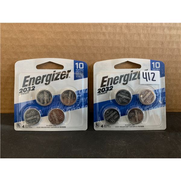 Energizer 2032 Lithium Batteries 4 Pack X 2 Packs