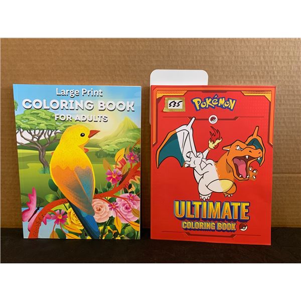 Pokemon Ultimate Coloring Book & Large Print Coloring Book For Adults 2 Pack