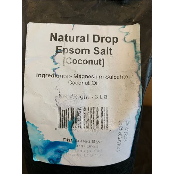 Natural Drop Epsom Salt Coconut 3 Pound Bag