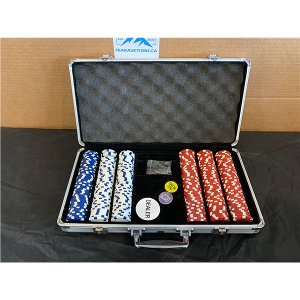 Poker Chip Set - White - Blue - Red
