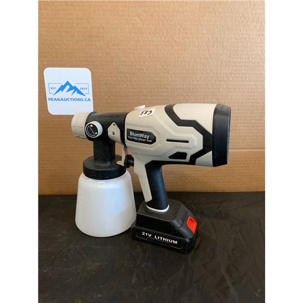 BlumWay Used Electric Paint Spray Gun with 21V Lithium Battery