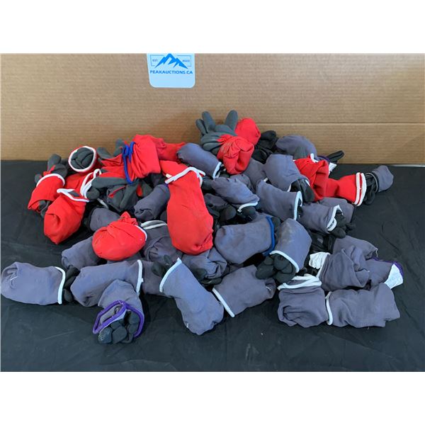 Lot of 63 Pairs of Assorted Sizes of Body Guard and Ninja Flex Safety Gloves
