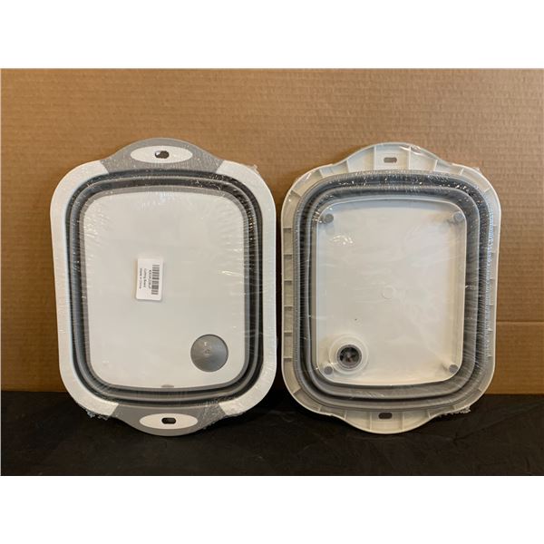 Lot of 2 Collapsable Cutting Board Carry Tray