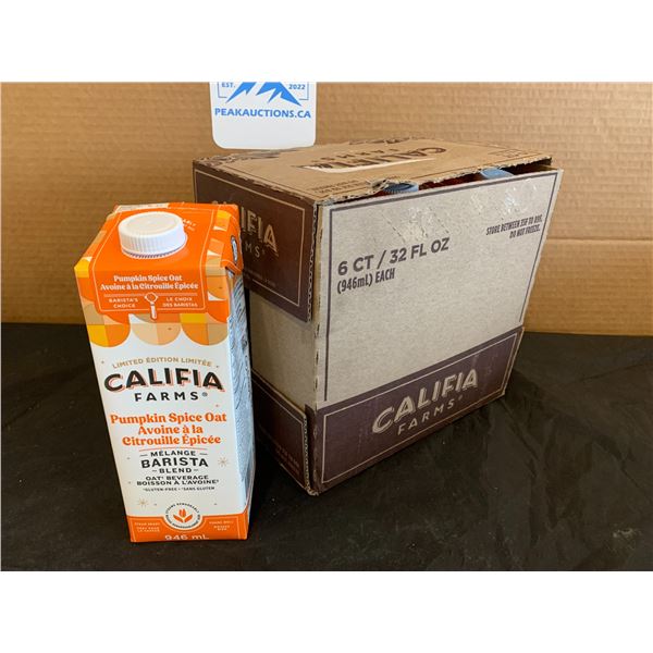 Lot of 6 Califia Farms Pumpkin Spice Oat Barista Blend - Oat Beverage