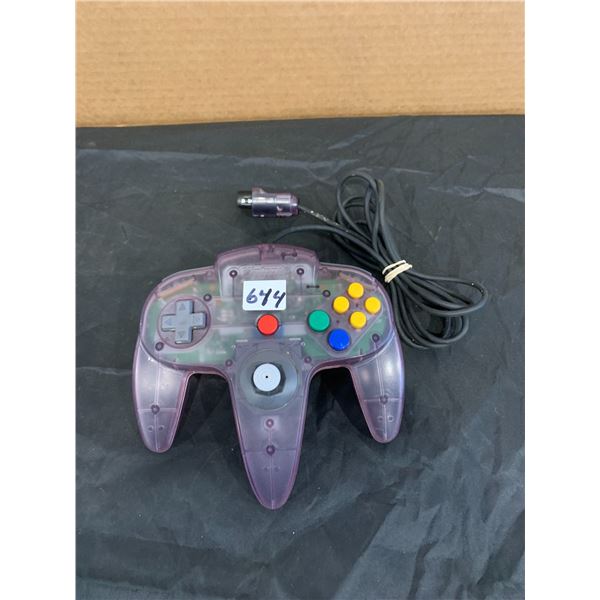 Nintendo N64 Controller Clear Purple Stick Tight