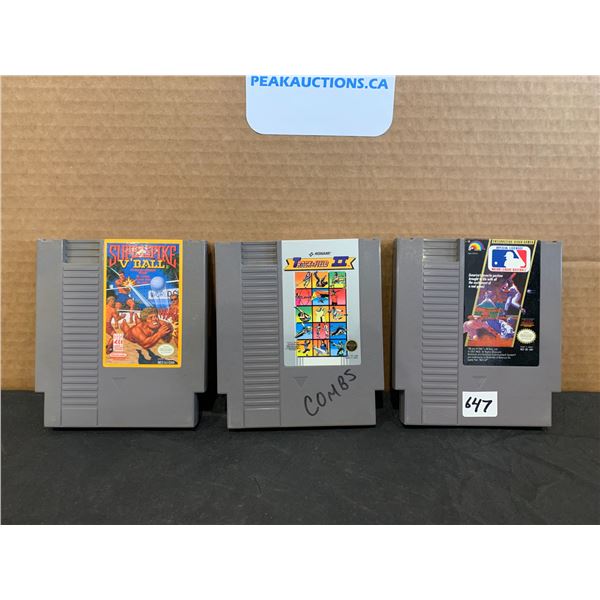 Nintendo NES 3Pack Games Super Pike Volley Ball / Track & field 2 Mlb