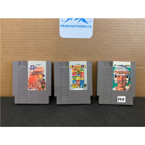 Nintendo NES 3Pack Games Double Bribble / John Elways Quarterback Track & field 2