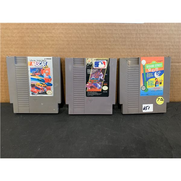 Nintend NES 3 Pack Games Nascar Mlb Sesame Street 123 Astro Grover