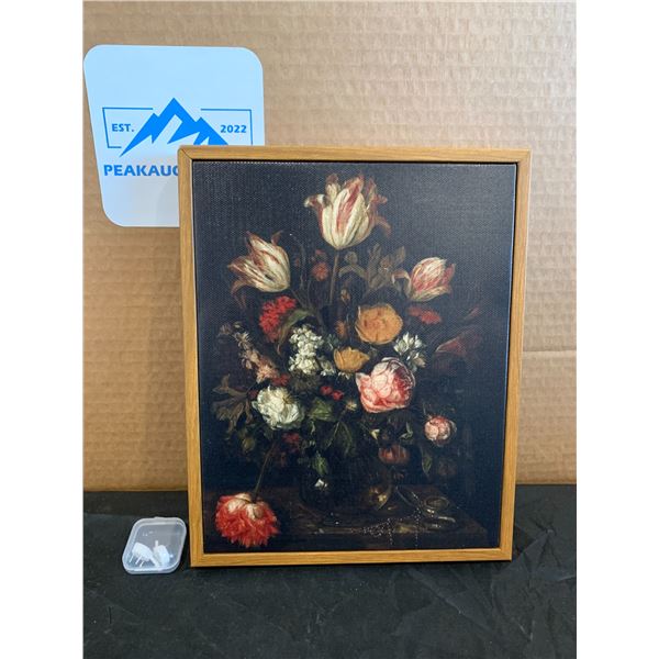 Canvas Floral  Print in a Frame - 8" x 10"