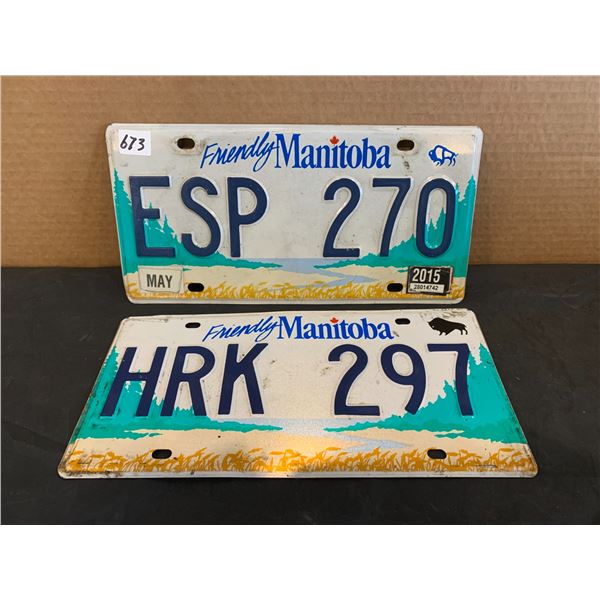 Lot of 2 Manitoba License Plates
