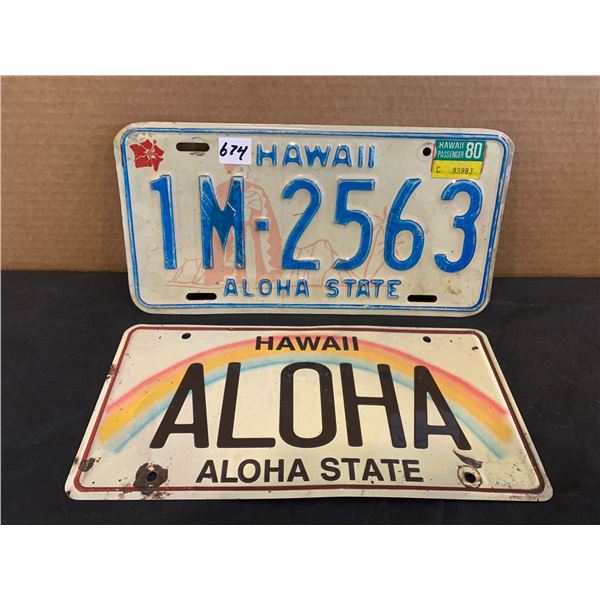 Lot of 2 Hawaii License Plates
