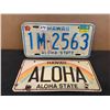 Image 1 : Lot of 2 Hawaii License Plates