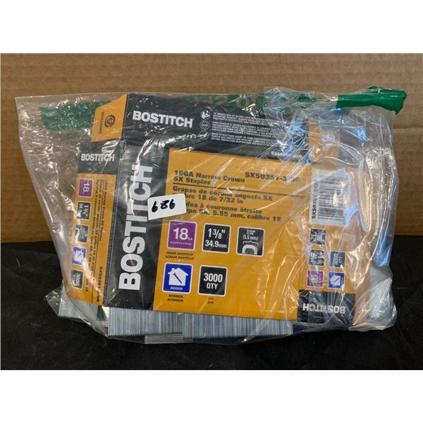 Bag of Bostich 18ga Narrow Crown sx Staples 18 Ga 1 3/8"