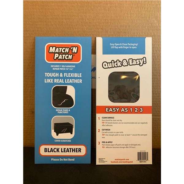 Lot of 2 Match N Patch Black Leather Patch 14"x 6"