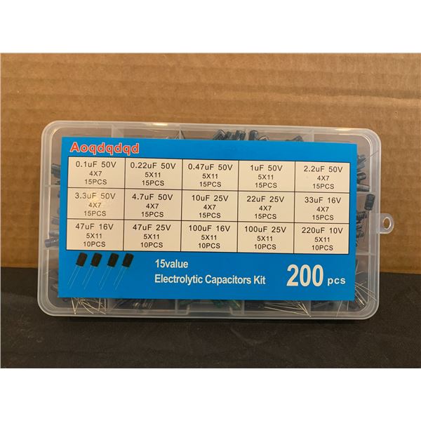 Aoqdqdqd 15 Value Electrolytic Capacitors Kit 200 Pcs