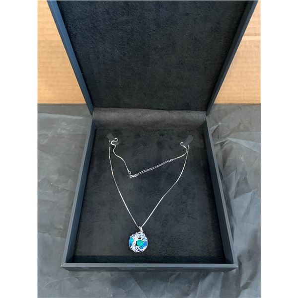 Sterling Silver - Emerald Tree Of Life Chain & Pendant