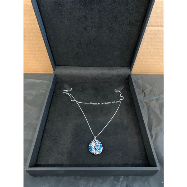 Sterling Silver - Turquoise Tree Of Life Chain & Pendant