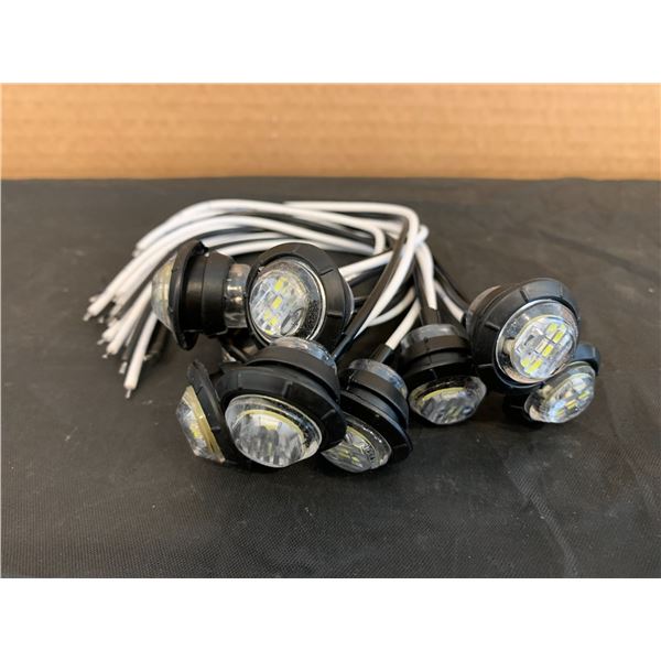 10 Pack Sealed Waterproof Mini Round 3/4" White LED Marker Lights
