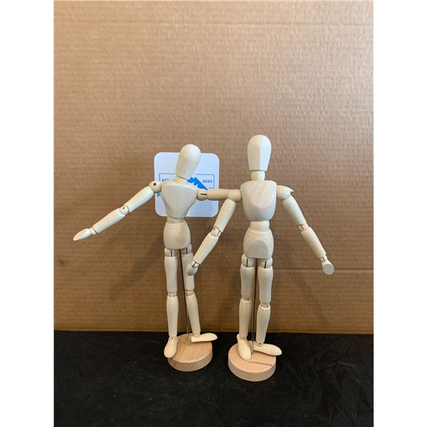 Pack of 2 Wooden Mannequin's - Articulated With Moveable Joints