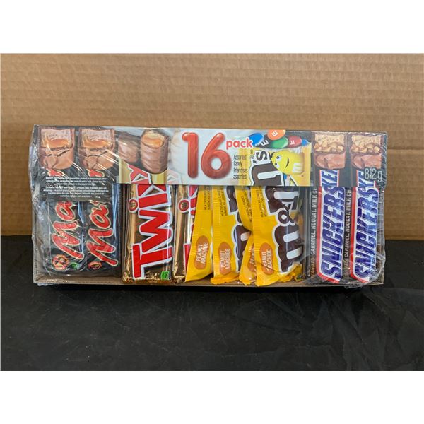 16 Pack Assorted Candy - Twix - Mars - Snickers - M&M's