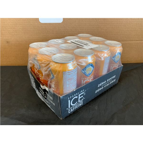 12 Pack Sparkling Ice + Caffeine 0 Sugar Orange Passion Fruit