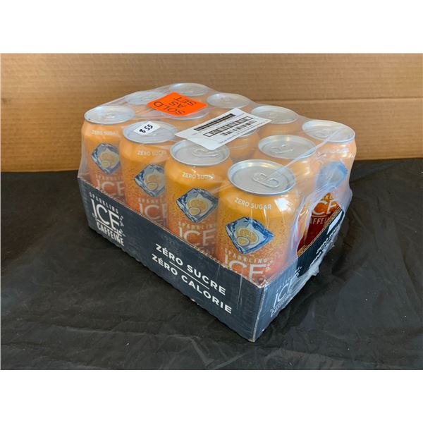 12 Pack Sparkling Ice + Caffeine 0 Sugar Orange Passion Fruit