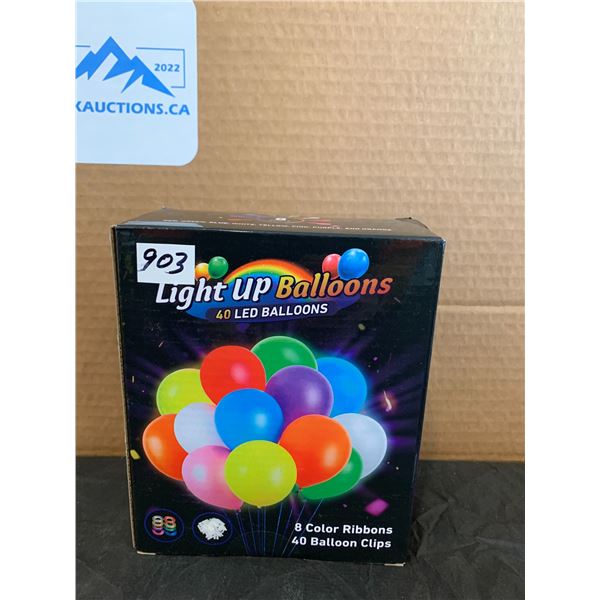 Light Up Balloons - 40 LED Balloons - 8 Color Ribbons