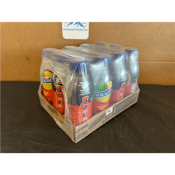 Lot of 12 Snapple Peach Tea Bottles