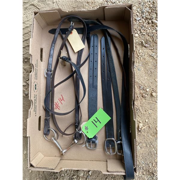 Bridle plus misc. leather parts, throat latch