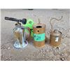 Image 1 : Antique blow torch & oil cans