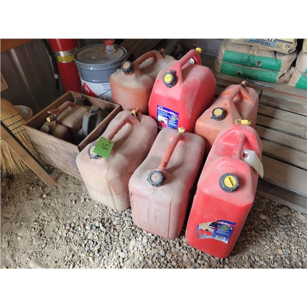 7- Jerry cans & 1- 1/2 pail of virgin gun wash