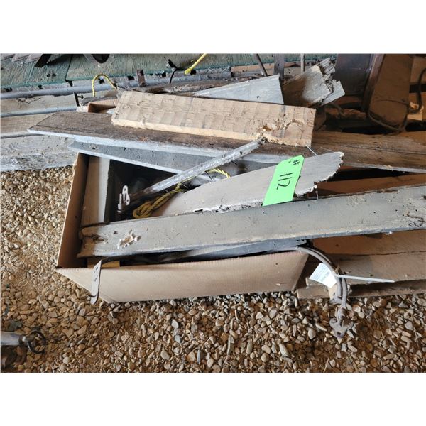 Box of misc. wagon wood