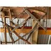 Image 4 : Approx. 4 Old Saws, Well Pully, Steel Rods, & Wire Stretcher