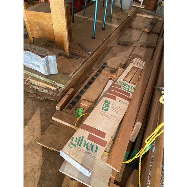 Qty of 1 x 12 Lumber & variety of misc. lumber & Rail Road Anvil