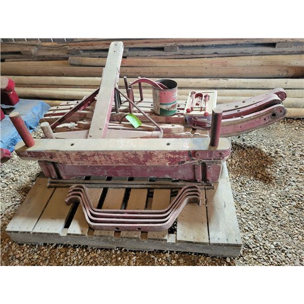 Pallet of red cutters & misc. parts (For the Adams Wagon Lot 123)