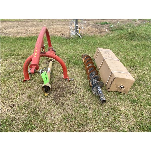 3 pt post hole auger c/w 2- bits