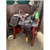 Image 1 : Western roping saddle, 14in. Seat c/w stand & saddle bags